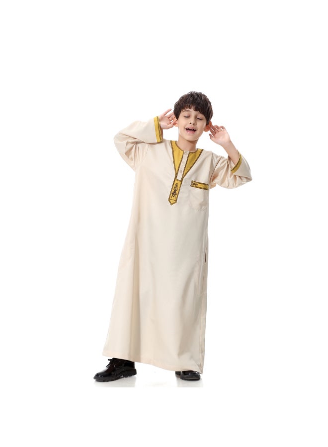 Generic - Traditional Embroidered Kaftan Beige - Image 1