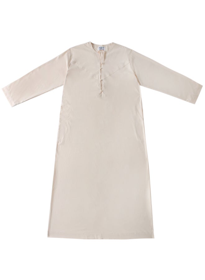 Traditional Stand Collar Kaftan Beige