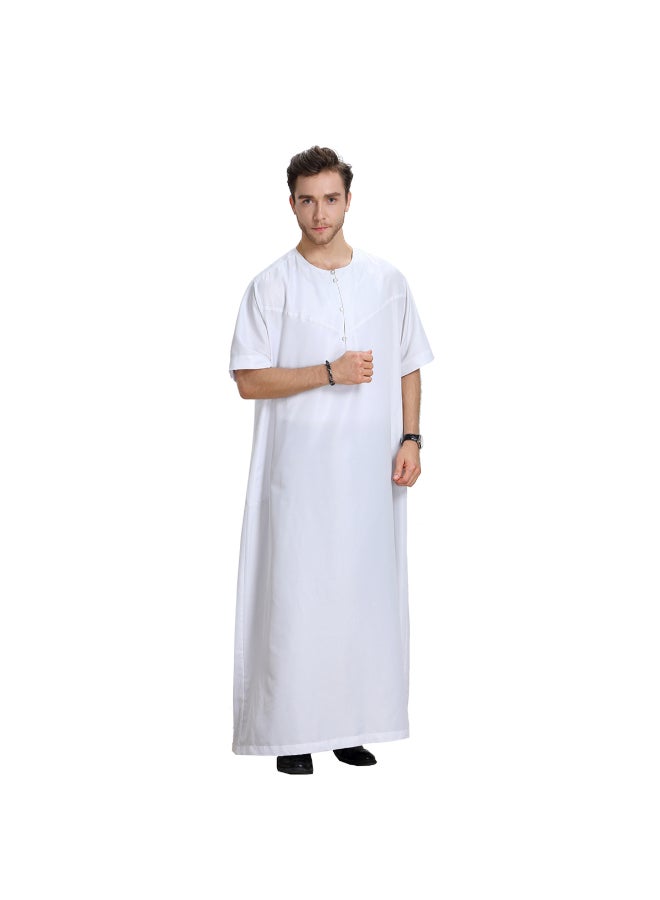 Traditional Short Sleeve Kaftan White - Image 3