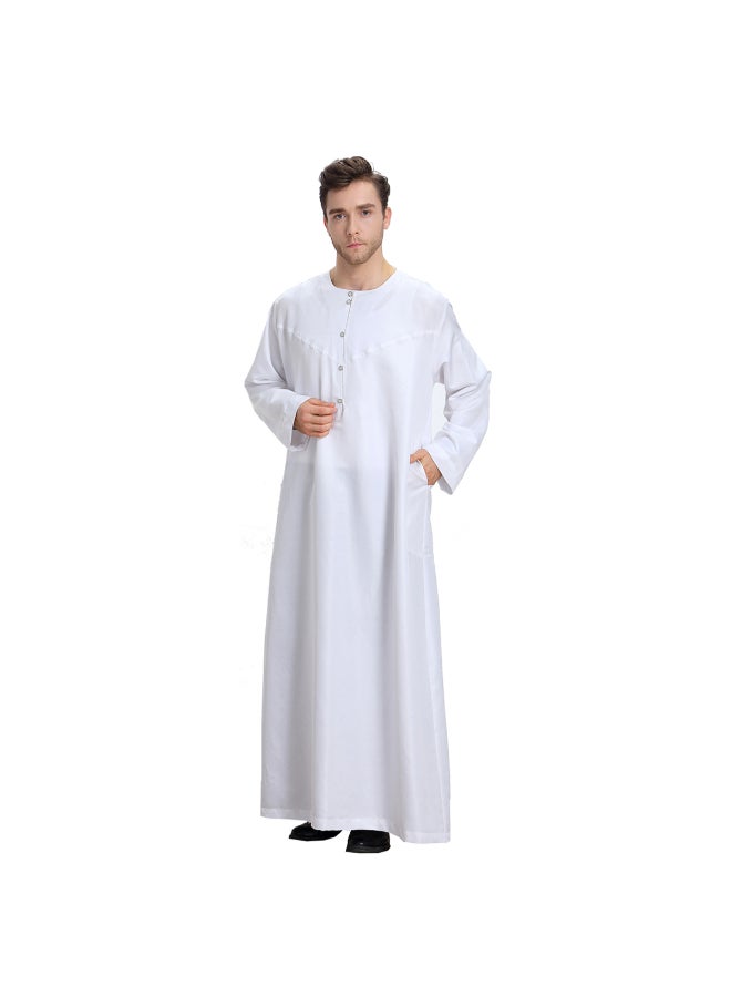 Traditional Long Sleeve Kaftan White - Image 1