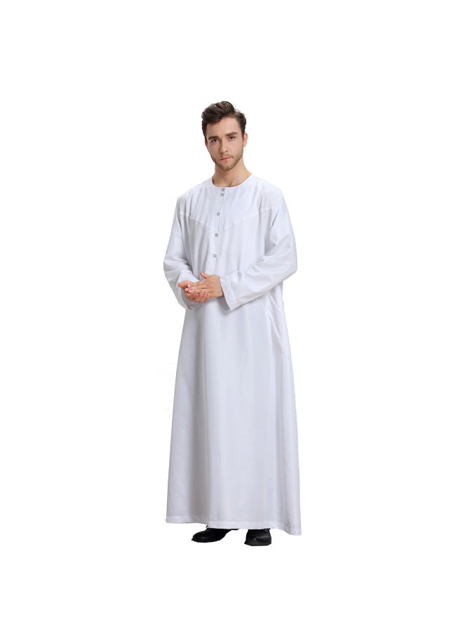 Traditional Long Sleeve Kaftan White - Image 3