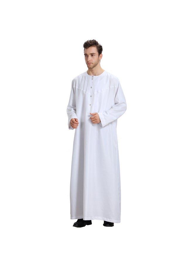Traditional Long Sleeve Kaftan White - Image 5
