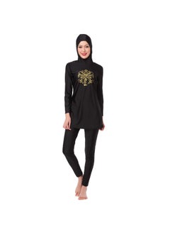 Generic 2-Piece Sun Protection Conservative Swimwear Burkinis Set Black  - Image 1