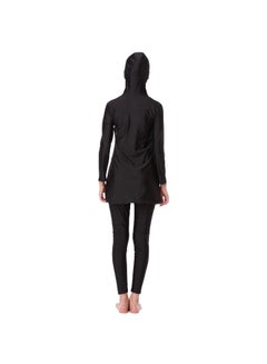 Generic 2-Piece Sun Protection Conservative Swimwear Burkinis Set Black  - Image 2
