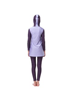 Generic 2-Piece Sun Protection Conservative Swimwear Burkinis Set Purple  - Image 2