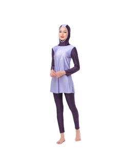 Generic 2-Piece Sun Protection Conservative Swimwear Burkinis Set Purple  - Image 1