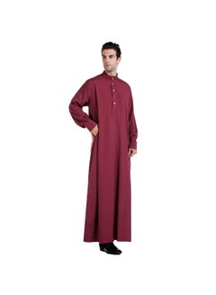 ماركة غير محددة عباية مزودة بحامل بتصميم تقليدي أحمر  - Image 3