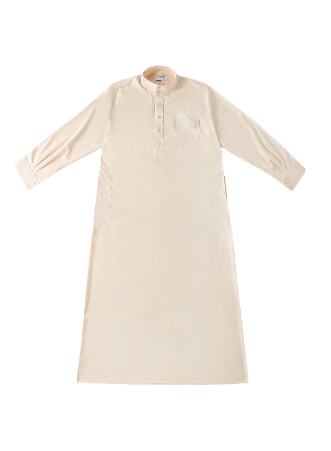 Traditional Tailored Stand In Abaya Beige