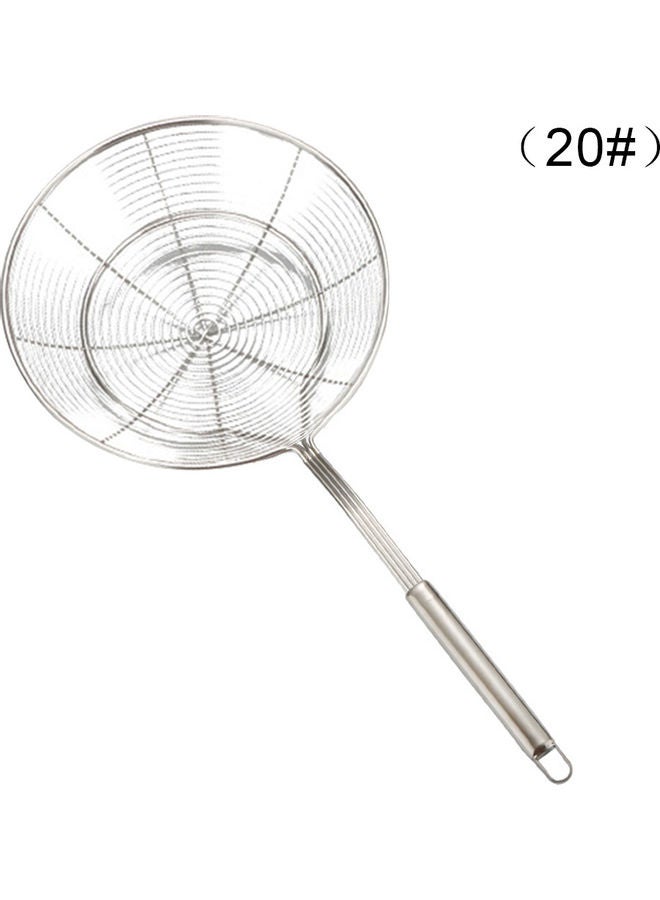 Stainless Steel Colander Oil Filter Fried Food Grid Strainer Silver