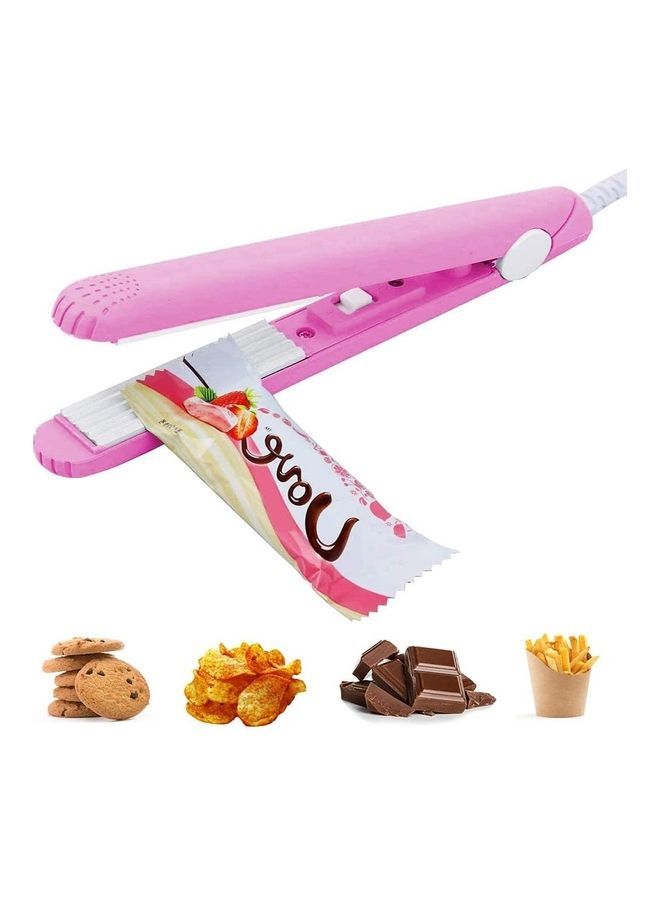 XiuWoo Portable Food Bag Heat Sealer Machine Pink/White  - Image 1