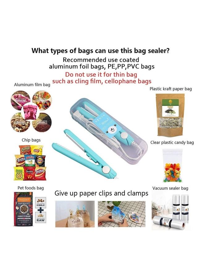 XiuWoo Portable Food Bag Heat Sealer Machine Blue/White  - Image 3