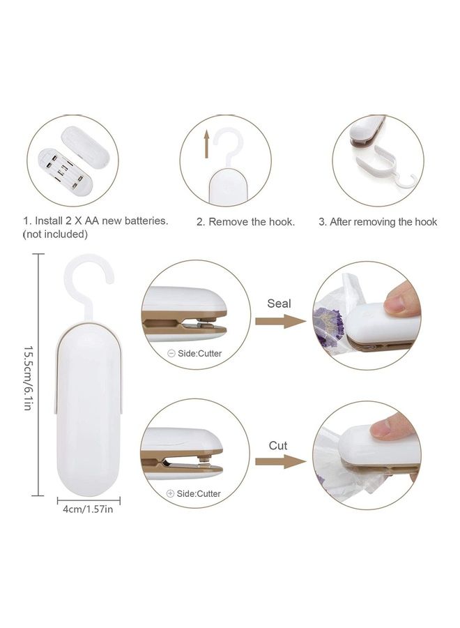 شو وو جهاز 2 في 1 لقطع وقفل الأكياس أبيض - Image 3