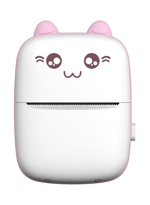 Mini Portable No-Ink Thermal Printer Pink/White
