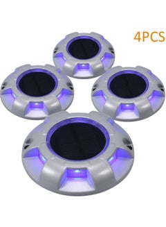Generic 4-Piece Solar Powered Deck Light Purple 13x13x11.4cm 