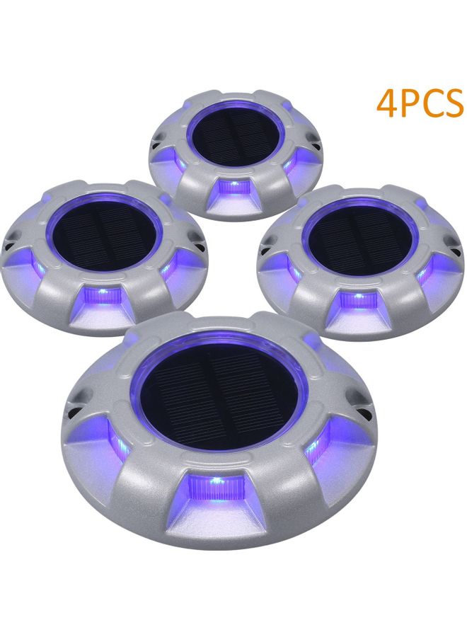 Generic 4-Piece Solar Powered Deck Light Purple 13x13x11.4cm 