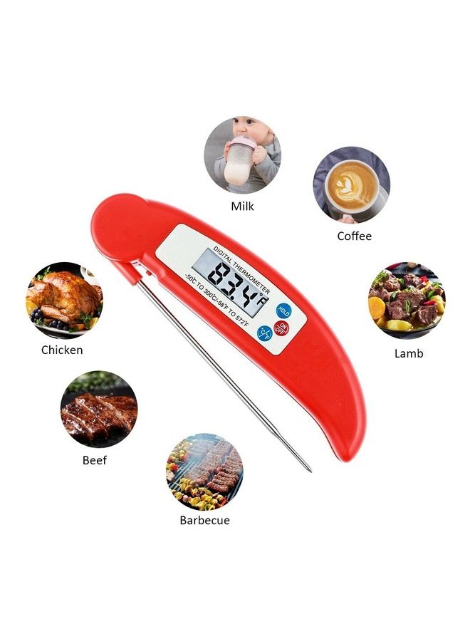 Generic - Instant Read Meat Thermometer for Grilling Red - Image 1