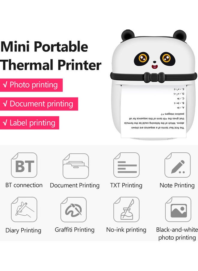 Mini Portable Thermal Printer Black - Image 2