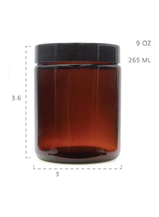 12-Piece Amber Round Glass Pot Jars With Lids Brown  - Image 2