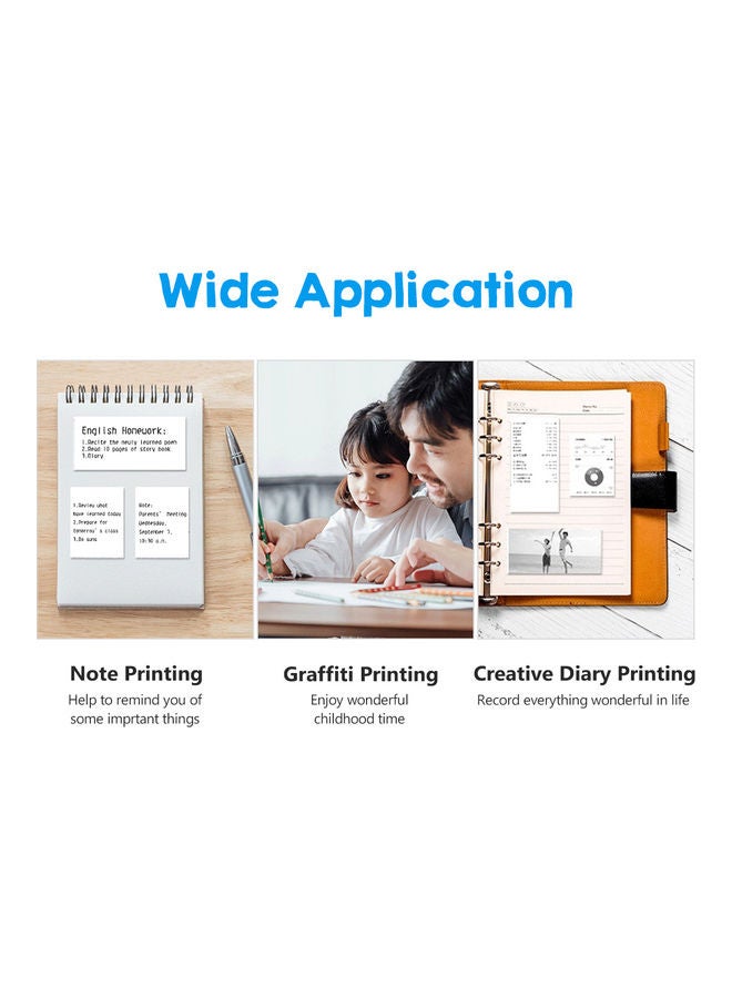 Mini Portable Thermal Printer Blue/White - Image 2