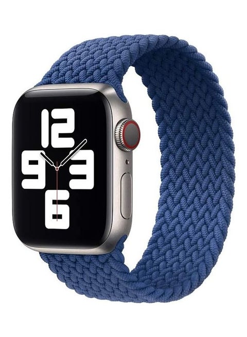 Nylon Braided Solo Loop Replacement Band For Apple Watch Series 6/SE/5/4/3/2/1 42-44mm Medium Blue