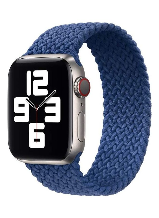 MOCOM - Nylon Braided Solo Loop Replacement Band For Apple Watch Series 6/SE/5/4/3/2/1 42-44mm Medium Blue - Image 1