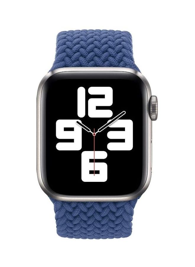 MOCOM - Nylon Braided Solo Loop Replacement Band For Apple Watch Series 6/SE/5/4/3/2/1 42-44mm Medium Blue - Image 1