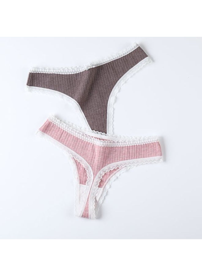 3 Pack Comfortable Brief Brown/Pink/Green - Image 2