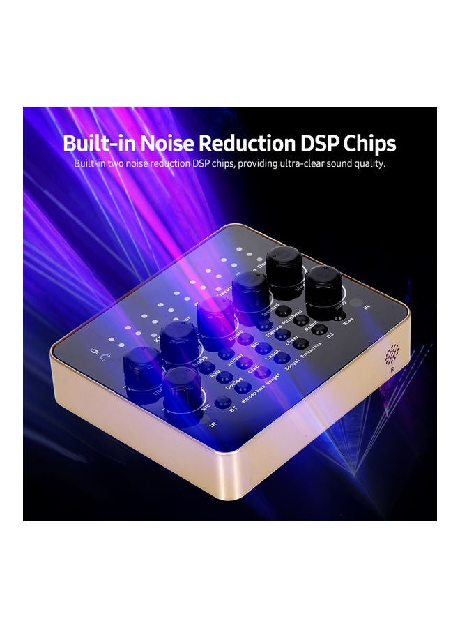 Generic 12 Sound Effects Live Sound Card With Remote Control Black/Gold  - Image 2