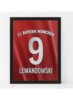 Robert Lewandowski Bayern Munchen Jersey Poster With Frame Red/White 50x40cm