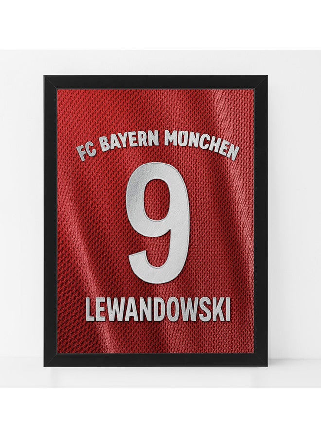 Boomah Accessories - Robert Lewandowski Bayern Munchen Jersey Poster With Frame Red/White 50x40cm - Image 1