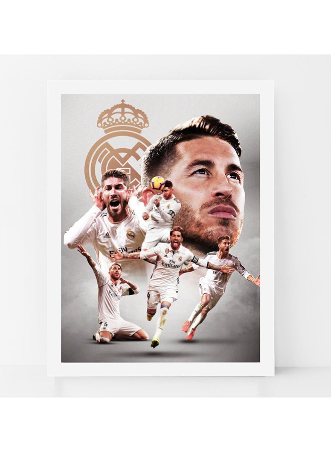 Boomah Accessories Sergio Ramos Real Madrid Poster with Frame Multicolour 30x40cm 