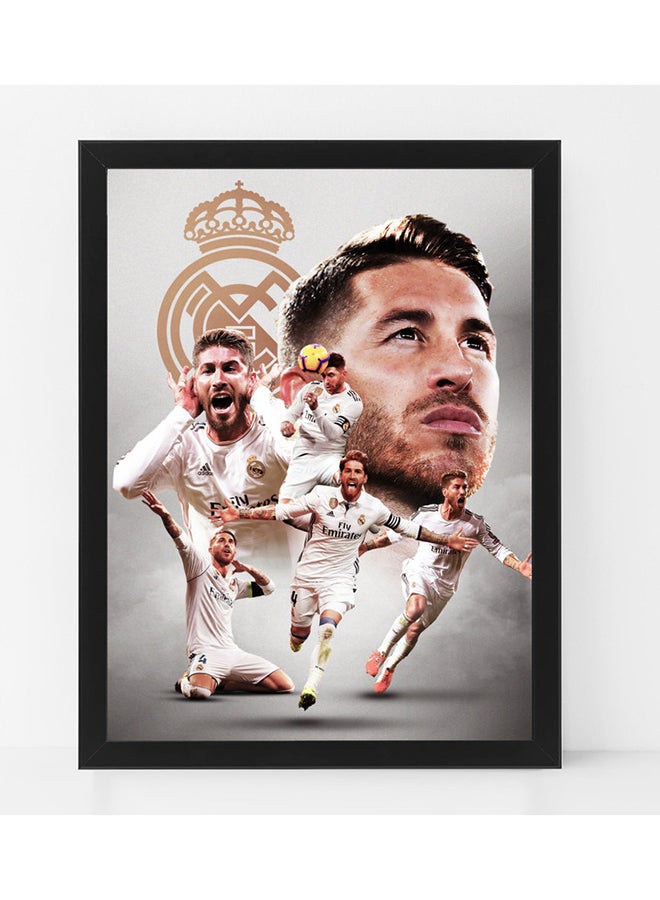Boomah Accessories Sergio Ramos Real Madrid Poster with Frame Multicolour 30x40cm