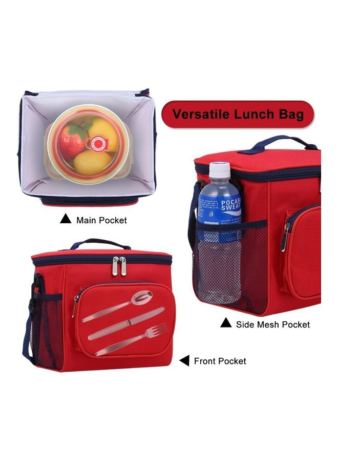 Insulated Lunch Bag Red 25.5x22.5x18cm - Image 3