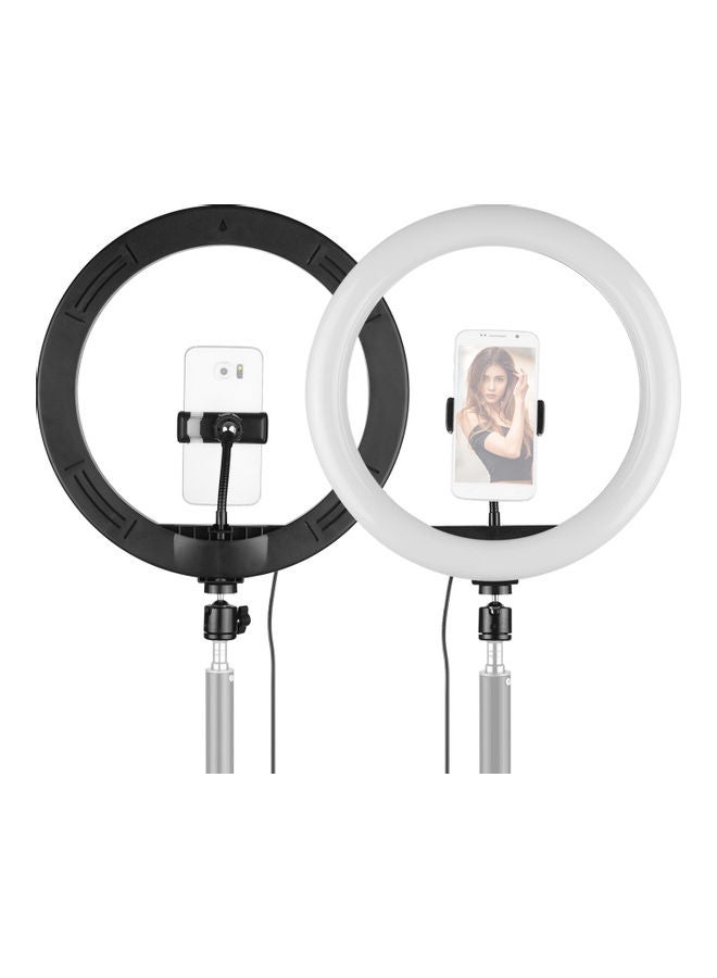 مجموعة ضوء LED حلقي للتصوير الفوتوغرافي مع حامل أسود/أبيض - Image 3