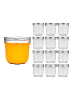 Generic 12-Piece Glass Jars With  Metal Regular Lids Clear  - Image 1