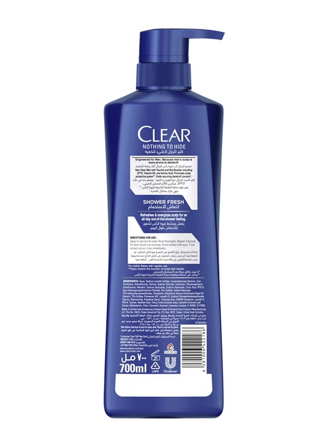 CLEAR Anti-Dandruff Shower Fresh Shampoo for Men with Citrus Essence and Green Tea, 700ml White - Image 2