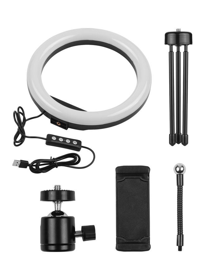 مجموعة ضوء LED حلقي للتصوير الفوتوغرافي مع حامل أسود/أبيض - Image 4