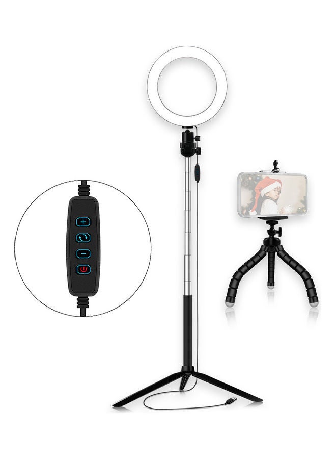 مجموعة ضوء LED حلقي للتصوير الفوتوغرافي مع حامل أسود - Image 2