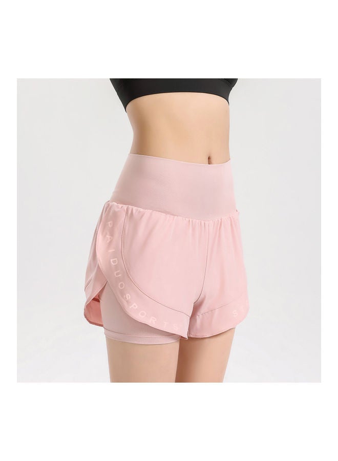 Generic Women 2-In-1 Sport Shorts With Wide Elastic Waistband Pockets  - Image 1