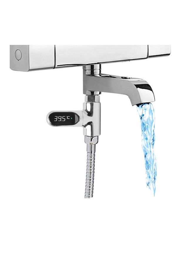 LED Display Water Meter Digital Shower Thermometer Black/Silver - Image 4