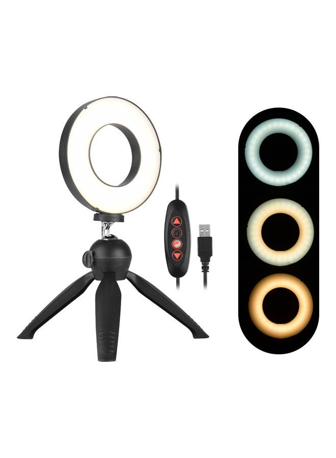 مصباح LED حلقي مع حامل صغير ثلاثي القوائم. أسود / أبيض / أحمر - Image 4