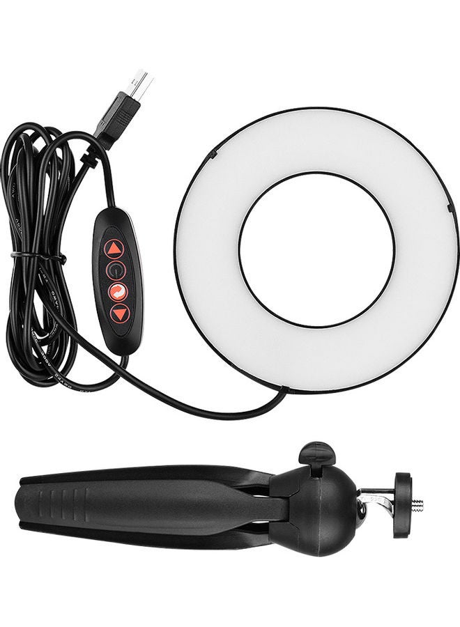 مصباح LED حلقي مع حامل صغير ثلاثي القوائم. أسود / أبيض / أحمر - Image 1