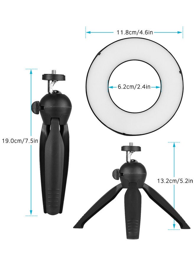 مصباح LED حلقي مع حامل صغير ثلاثي القوائم. أسود / أبيض / أحمر - Image 5