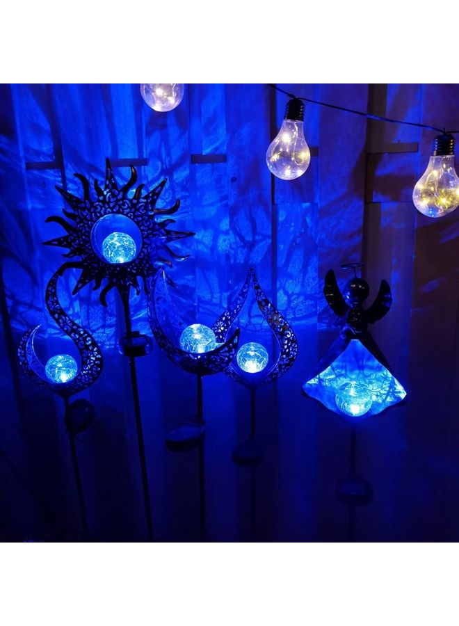 Generic Solar Iron Simulate Flame Inserted Lamp Blue  - Image 4