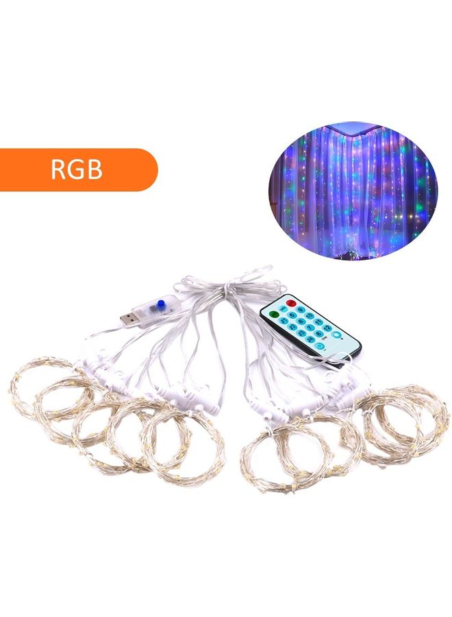 Fairy Music Curtain Light String With Remote Control Controller Multicolour 10x10x5cm - Image 1
