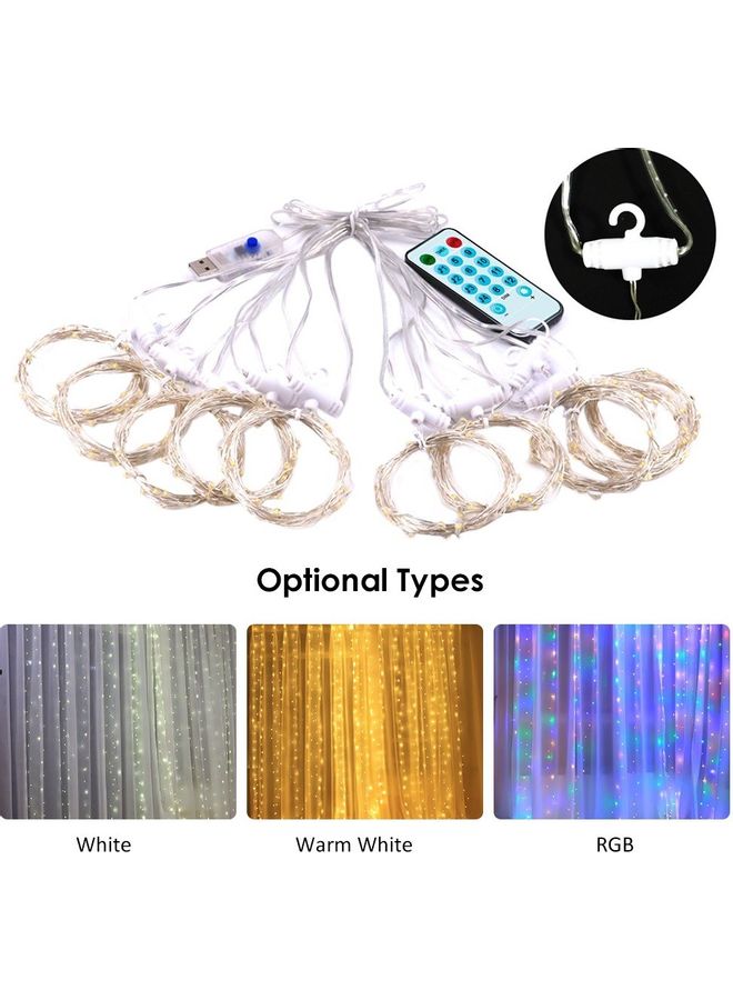 Fairy Music Curtain Light String With Remote Control Controller Multicolour 10x10x5cm - Image 3