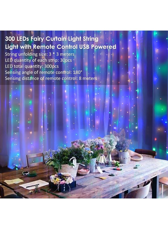 Fairy Music Curtain Light String With Remote Control Controller Multicolour 10x10x5cm - Image 4
