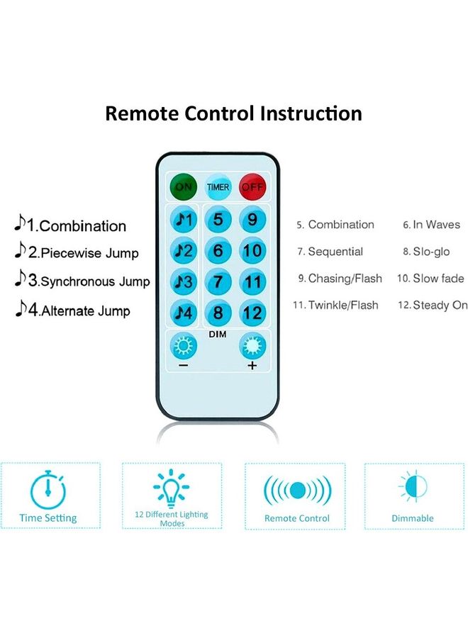 Fairy Music Curtain Light String With Remote Control Controller Multicolour 10x10x5cm - Image 5