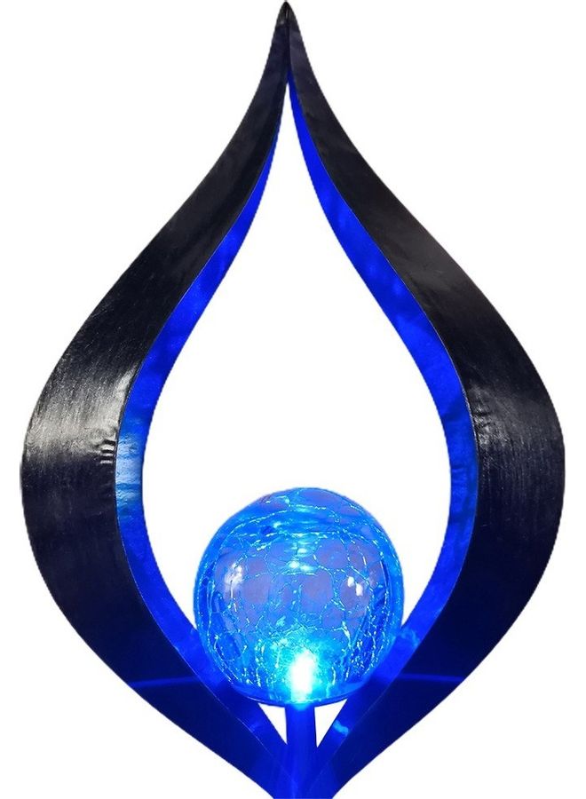Generic Solar Iron Simulate Flame Inserted Lamp Blue  - Image 2