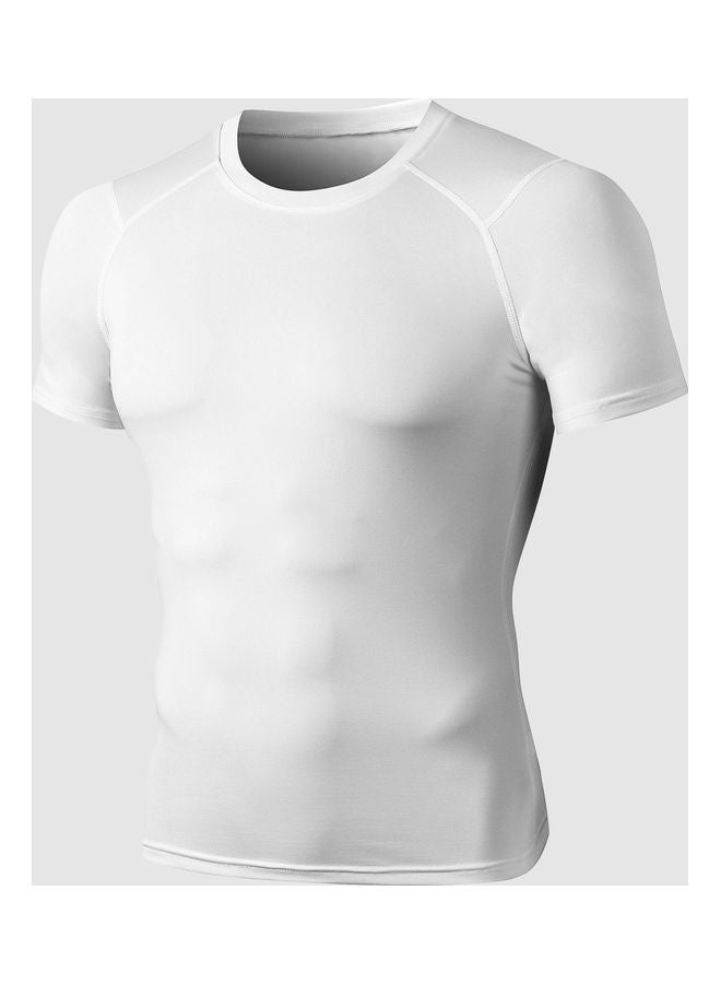 Generic Men Elastic Slim O-Neck Short Sleeves Sport T-Shirt 